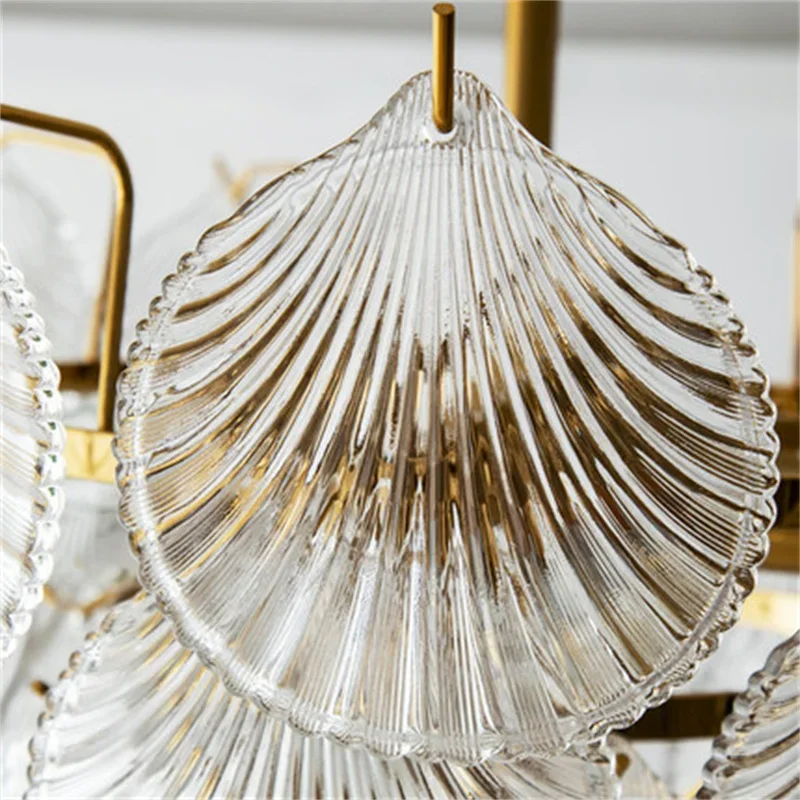 Imagem -06 - Modern Crystal Pendant Chandelier Round Seashells Led Lights Living Dining Table Modest Teto Lâmpadas para Quarto Home Appliance