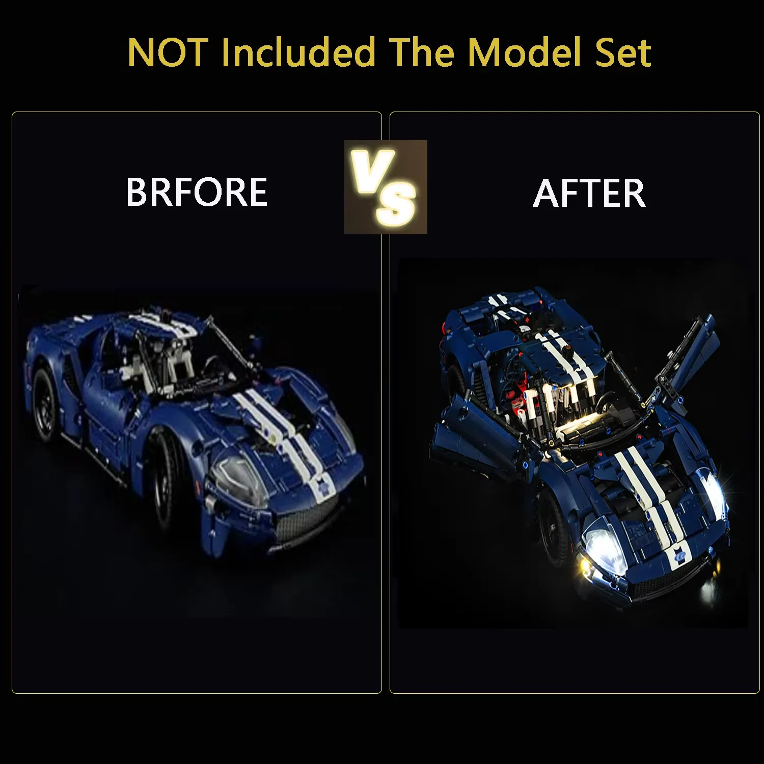 LYBMTWF LED Lighting Kit Compatible with Lego 42154 Ford GT Car Building Blocks  (NOT Include The Model Bricks)