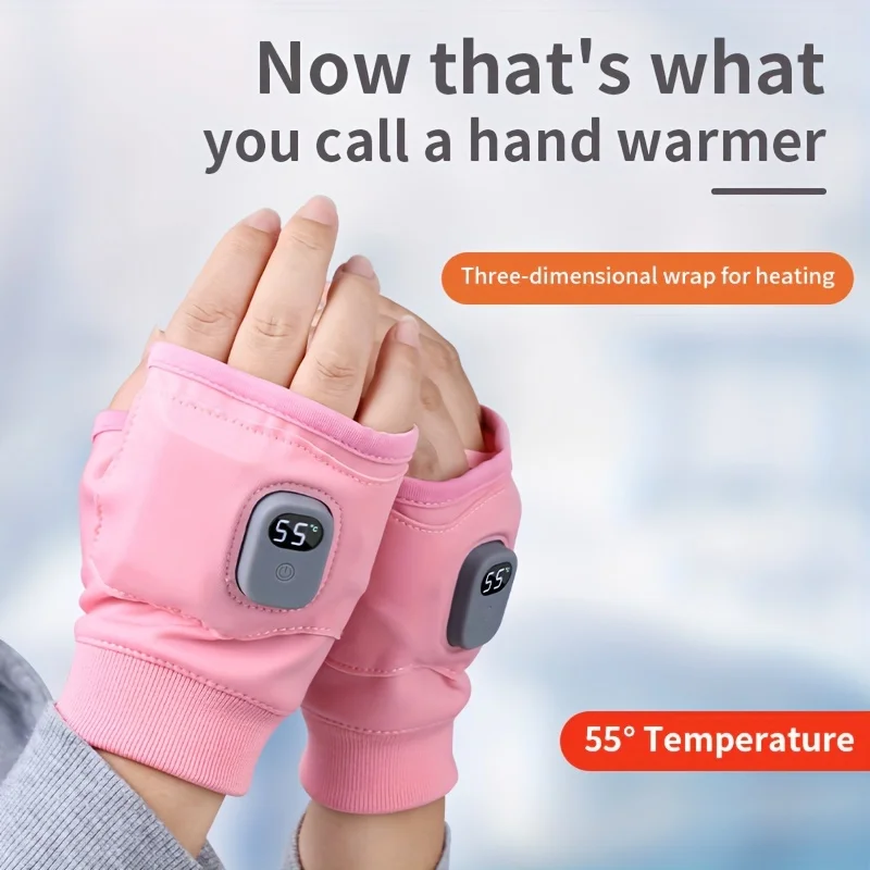 1800mAh Rechargeable Unisex Heated Gloves with Touch Screen Functionality - Elastic Fingerless Spandex Gloves