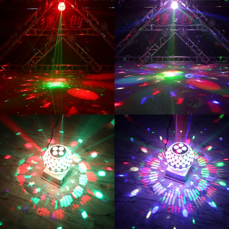 Imagem -05 - Jcdg Led de Camada Dupla Padrão Lanterna Magic Ball Stage Iluminação Equipamento Casa Led Strobe Luzes de Controle Remoto para dj Disco Bar