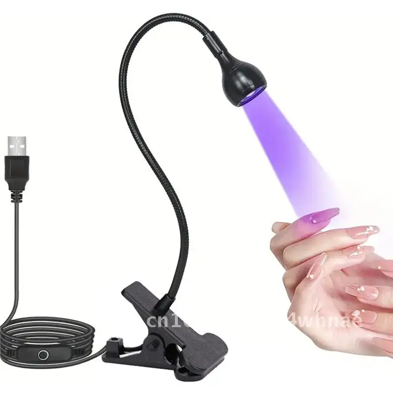 Schwanenhals-LED-Nagellampe, schnell trocknendes UV-Licht zum Backen von Nägeln und zum Aushärten von Kleber, nicht schwarze Handlampe mit USB-Direktstecker