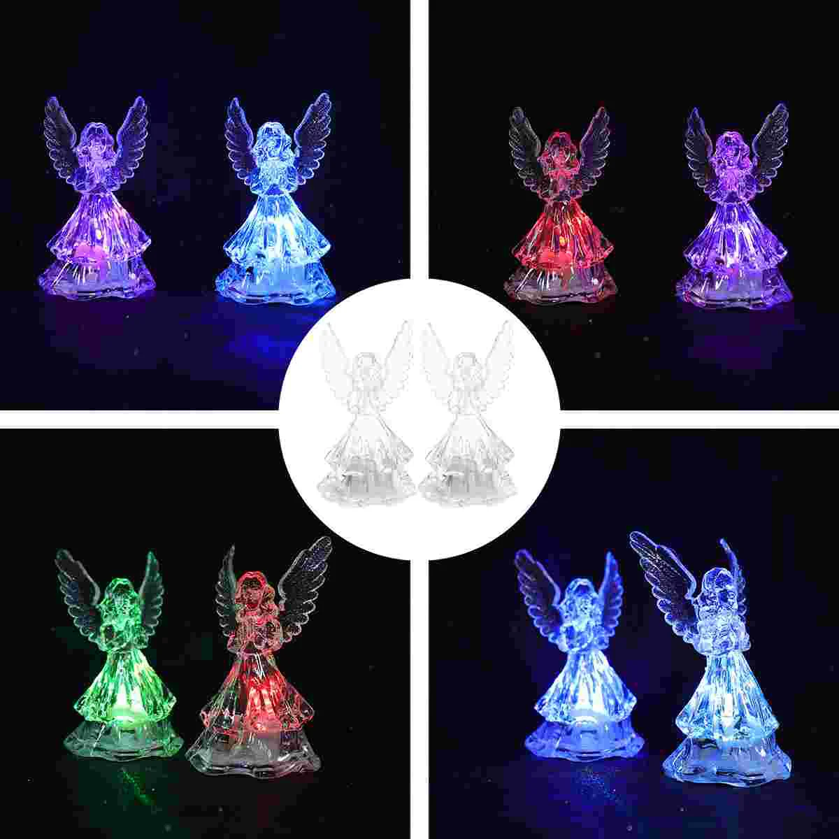 2 Pcs Night Light Stage Decoration Props Lovely Bedside Lights Practical Lamps Cartoon LED Acrylic -powered