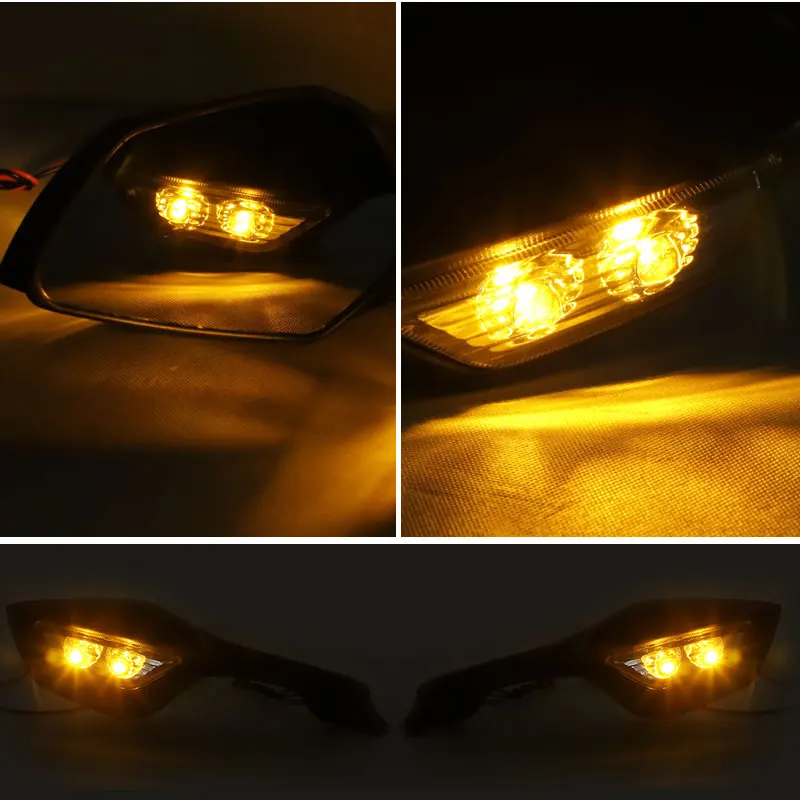 Motorcycle LED Rearview Mirror with LED Lights Side Mirrors for Kawasaki Ninja ZX 10R ZX-10R 2011-2015 2016-2020 H2 2014-2015