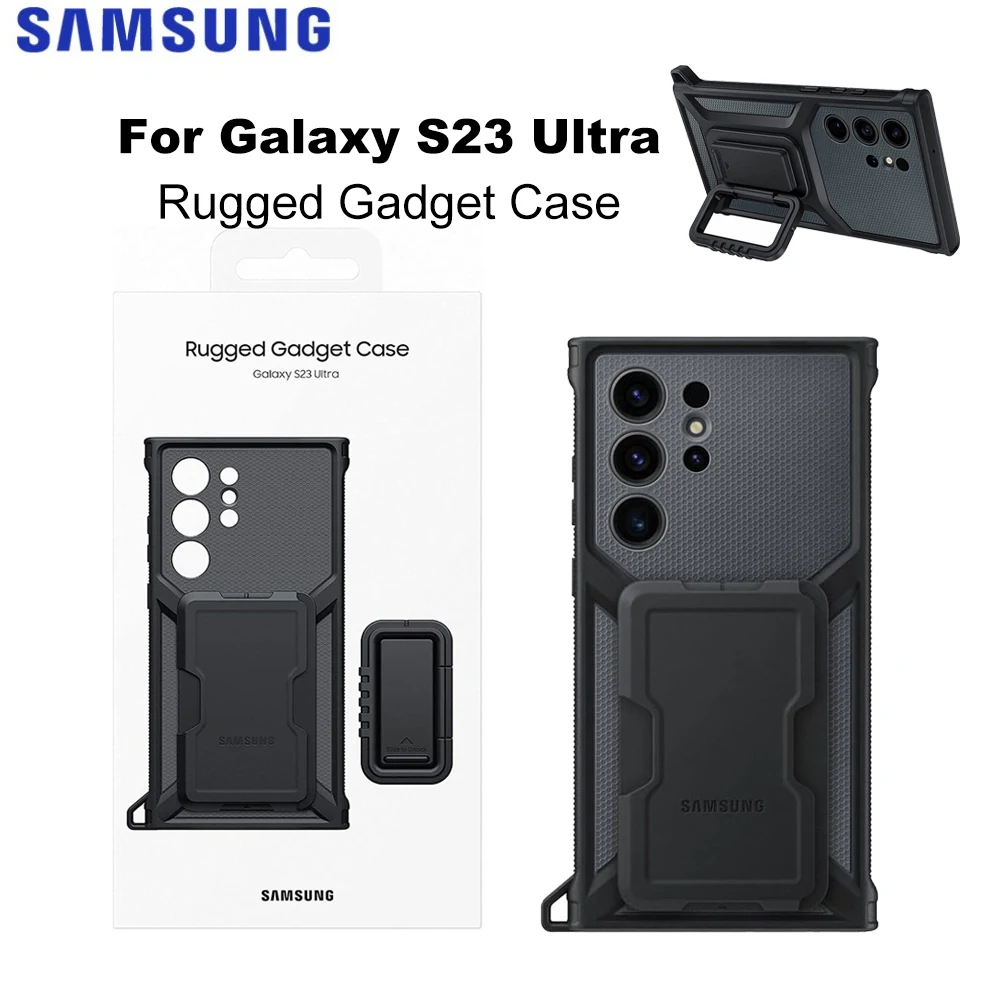 

Original For Samsung Galaxy S23 Ultra Military Rugged Phone Case With Shock-Absorbent with Card Slot Wrist Strap Detachable Case
