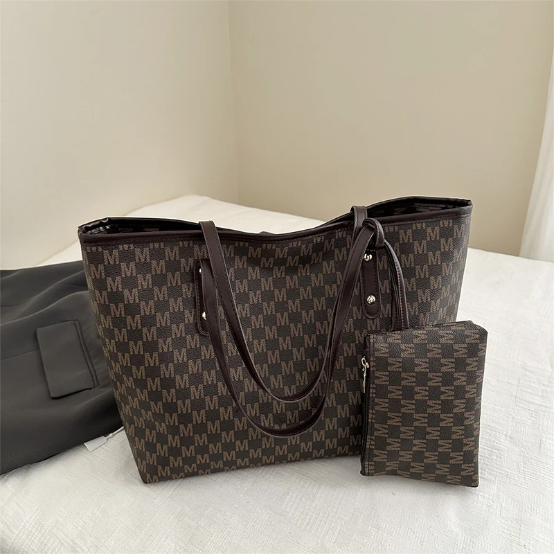 

Большая вместительная сумка-тоут с буквами в стиле ретро, высококачественная модная простая легкая роскошная сумка на плечо для путешествий, женская сумка подмышками