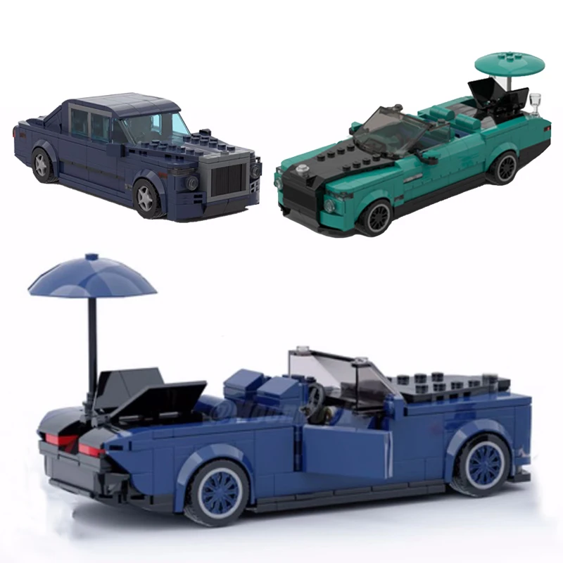 MOC Technical Car Rolls-Royced Series Speed Champion Vehicles Phantom Boat-Tail Wraith Cullinan SUV Set Building Blocks Kid Toys