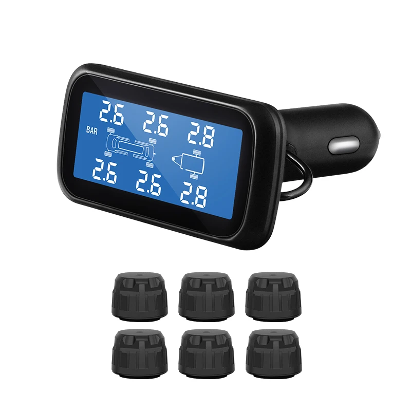 Factory Direct Selling Wireless Radio Frequency Truck Universal 6 Wheel Tire Pressure Monitoring System Cigarette Lighter Style