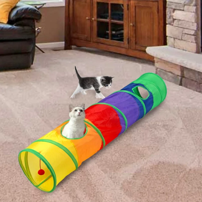 

Cat Tunnel Tube Foldable Cat Toys Kitty Training Interactive Fun Toy Tunnel Bored for Puppy Kitten Pet Supplies Cat Accessorie