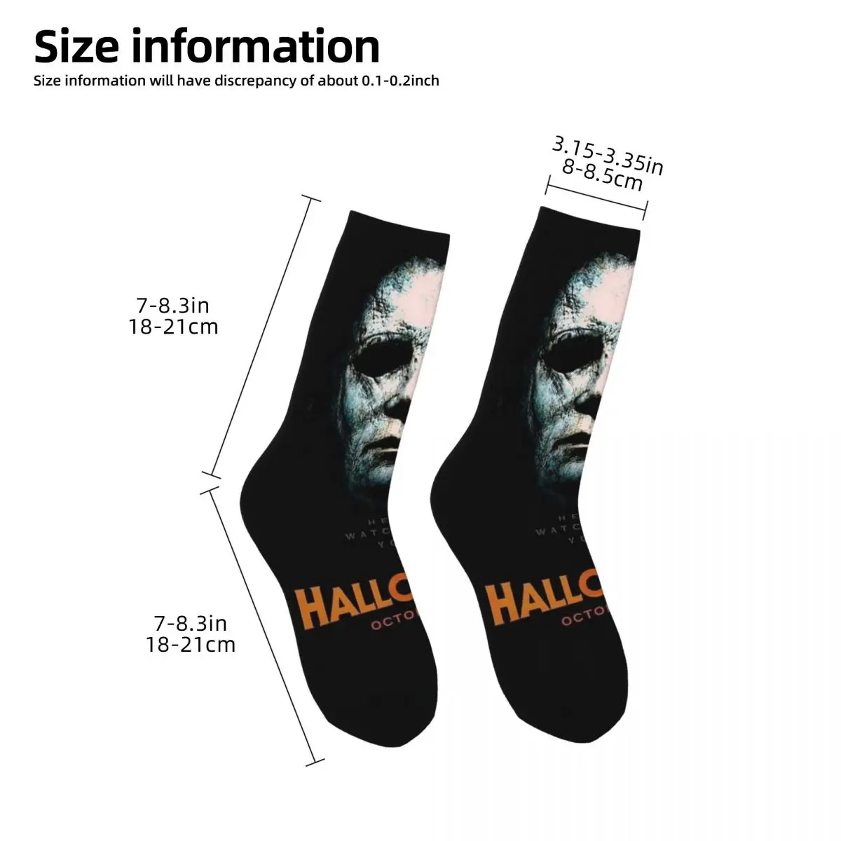 Calcetines de película de terror para hombre y mujer, medias cálidas y felices, estilo callejero, Halloween, Michael Myers, Unisex