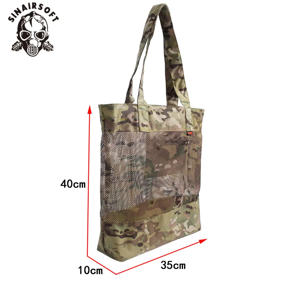 Zipper Camouflage Large Capacity Handbags Reusable Grocery Bag Nylon Tote Bag Shoulder Shopping Bag Camping Hiking Handbags