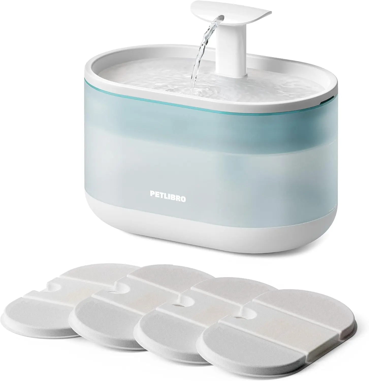 

Ultra-Quiet Cat Water Fountain, 71oz Pet Water Dispenser with 2 Flow Modes & Visible Level