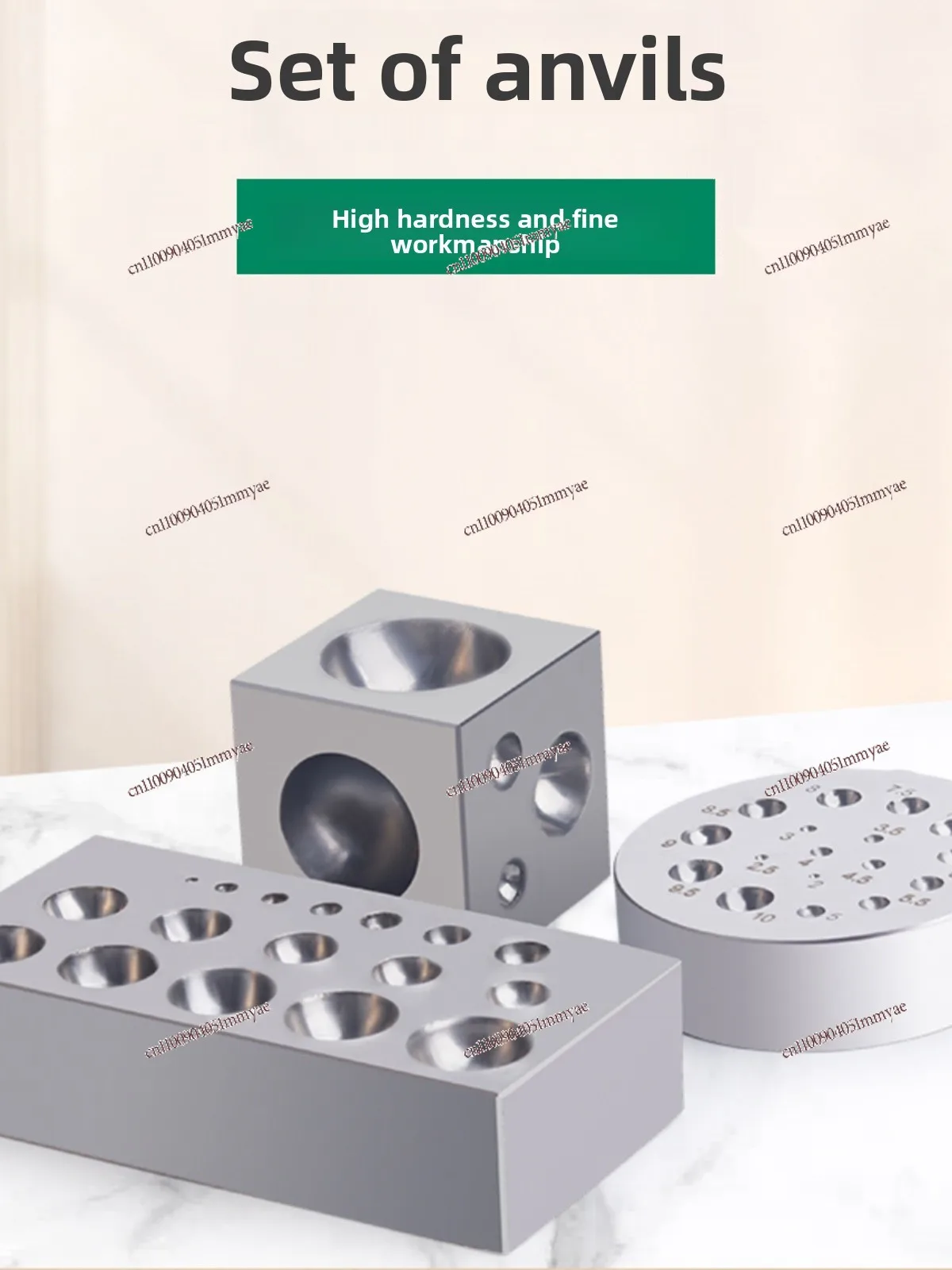 لوح تقطيع عش حديدي لحفرة المجوهرات بفتحة دائرية وخرز حديد + أدوات ذهبية