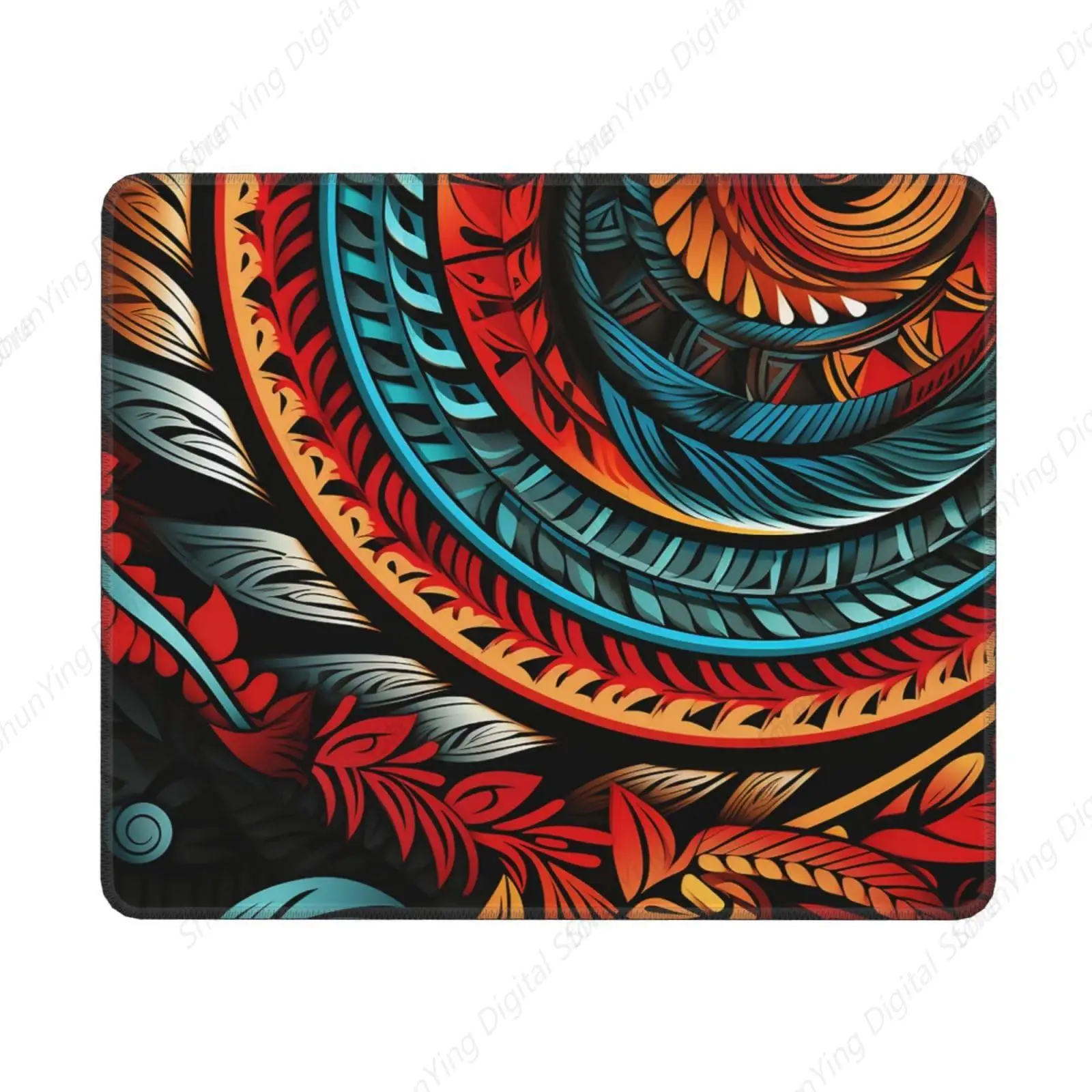 Rubber Anti Slip Mouse Pad Gaming Table Pad Tribal Illustration Office Decoration Keyboard Pad Gaming Work Computer Gift