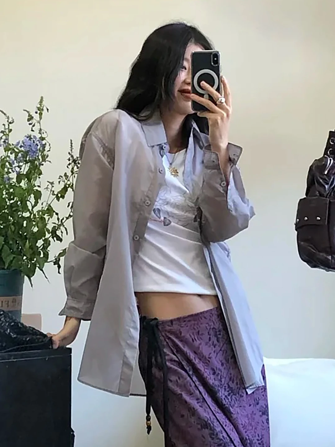 

Женская рубашка AMOMENTO с длинными рукавами для защиты от солнца, повседневная, из полиэстера, корейская версия, прямого кроя, с пуговицами