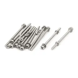 Uxcell 12/20/25 Sets M3 Screws Bolts and Nuts 304 Stainless Steel Phillips Pan Head Bolt Screw Nut w Washer 30/40/45/50mm Length