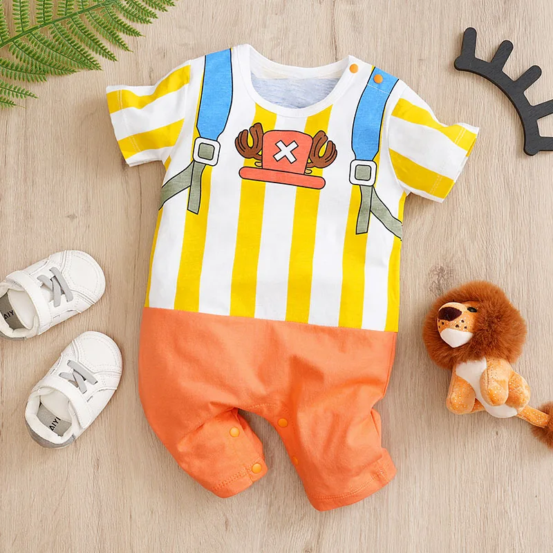 Neonatal Clothing Cartoon Cartoon Role-Playing Cotton Comfortable And Soft Summer Boys And Girls0-18 Short Sleeved Baby Jumpsuit