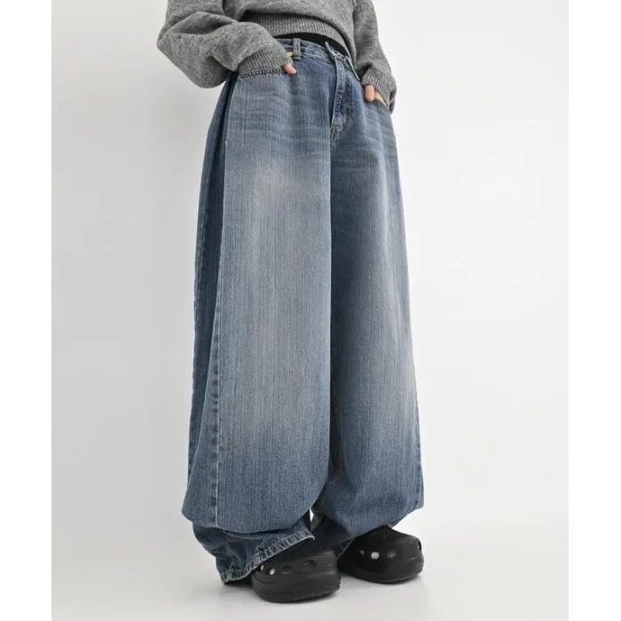 Casual Loose Fit Gerade Bein Hosen Herbst Winter Vintage Vielseitige Bodenlangen Hosen Koreanische Sle Regular Fit Jeans