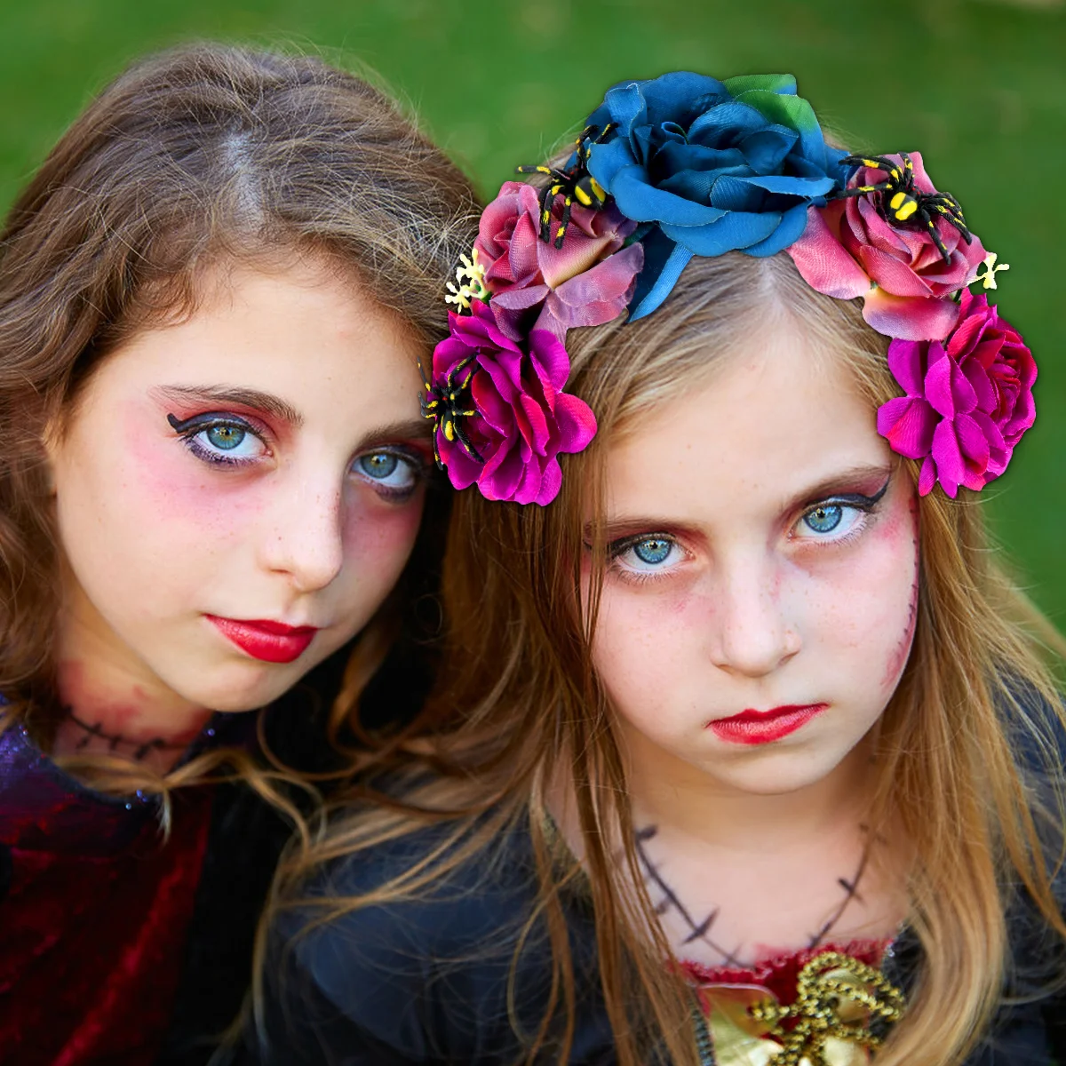 رعب العنكبوت عقال هالوين الشعر الزهور جارلاند مهرجان حزب هيرباند زهرة يوم الموتى #1