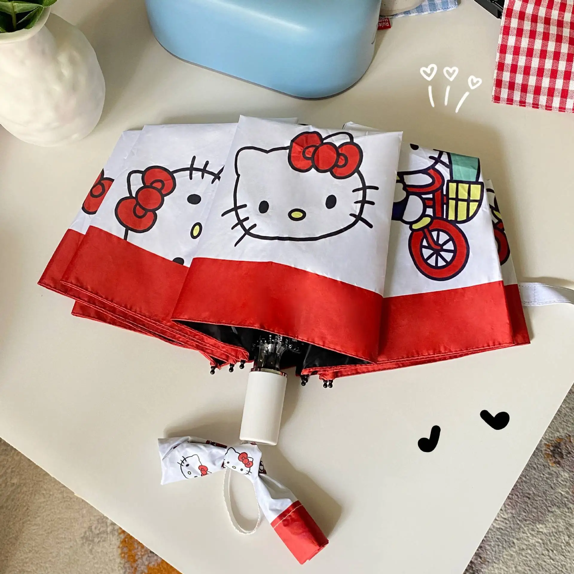 Sanrio Hello Kitty Kids Folding Umbrella Kuromi Automatic Open Cartoon Travel Umbrella Compact Windproof for Girls Boys Women