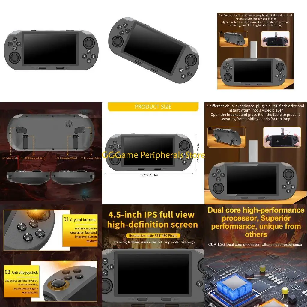 

U55B Эргономичная игровая консоль в стиле ретро с 4,5-дюймовым экраном Портативная игровая система