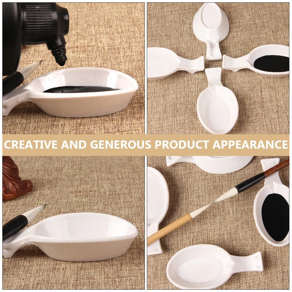 

30Pcs Multi-Purpose Calligraphy Ink Dish Creative PP Plastic Writing Brush Holder Plastic Ink Dish Calligraphy