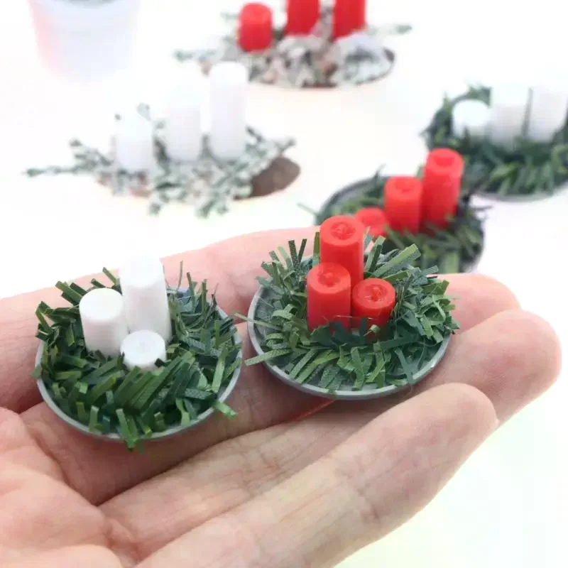 1:12 Miniature Dollhouse Christmas Scene Accessories Candle/Tree DIY Xmas Living Room Decor Micro Landscape Model