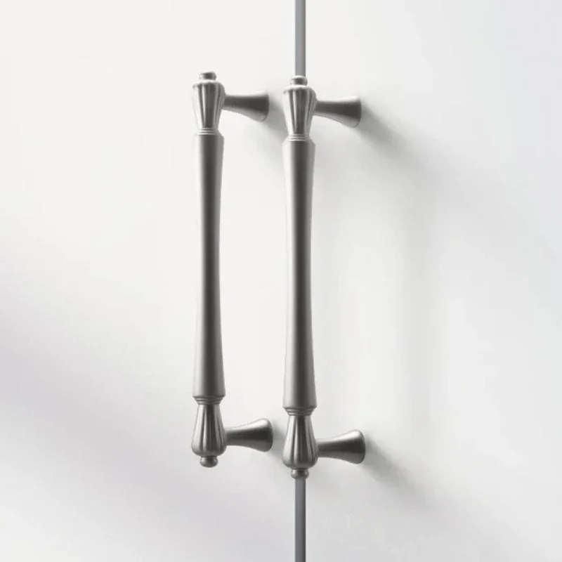 Contemporary Cabinet Handles and Knobs in Silver Finish 96mm French Style Elegant Cabinet Pulls for Wardrobe and Shoe Cabinet