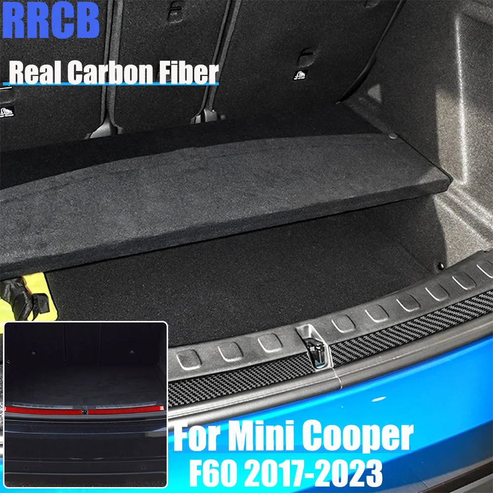 

Real Carbon Fiber Car Accessories Trunk Panel Set Decorative Trim Soft Cover Sticker For MINI F60 Countryman/Cooper 2017-2023