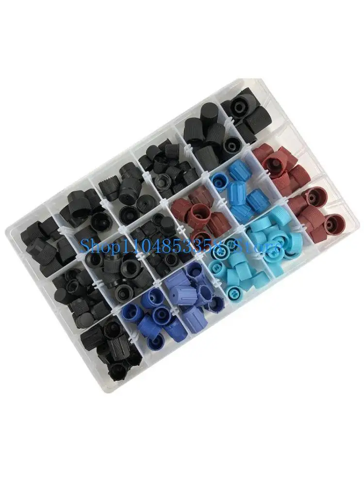 

652F R134a Air Conditioning Service AC System Charging Port Caps Car Charging Port AC System Caps Accessories 170pcs