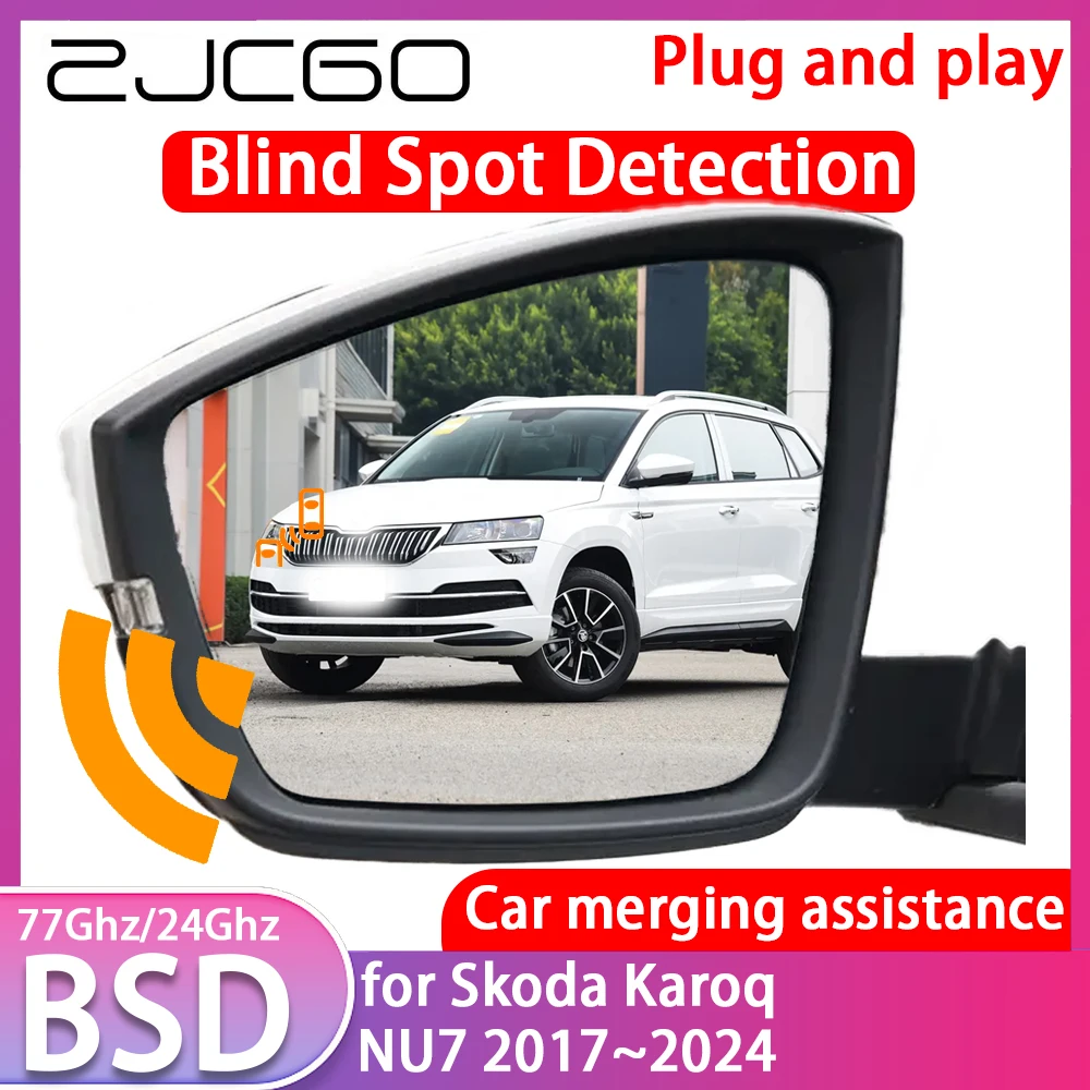 ZJCGO for Skoda Karoq NU7 2017~2024 Blind Spot Detection Car BSD BSA BSM System Driving Warning Radar Alert Mirror