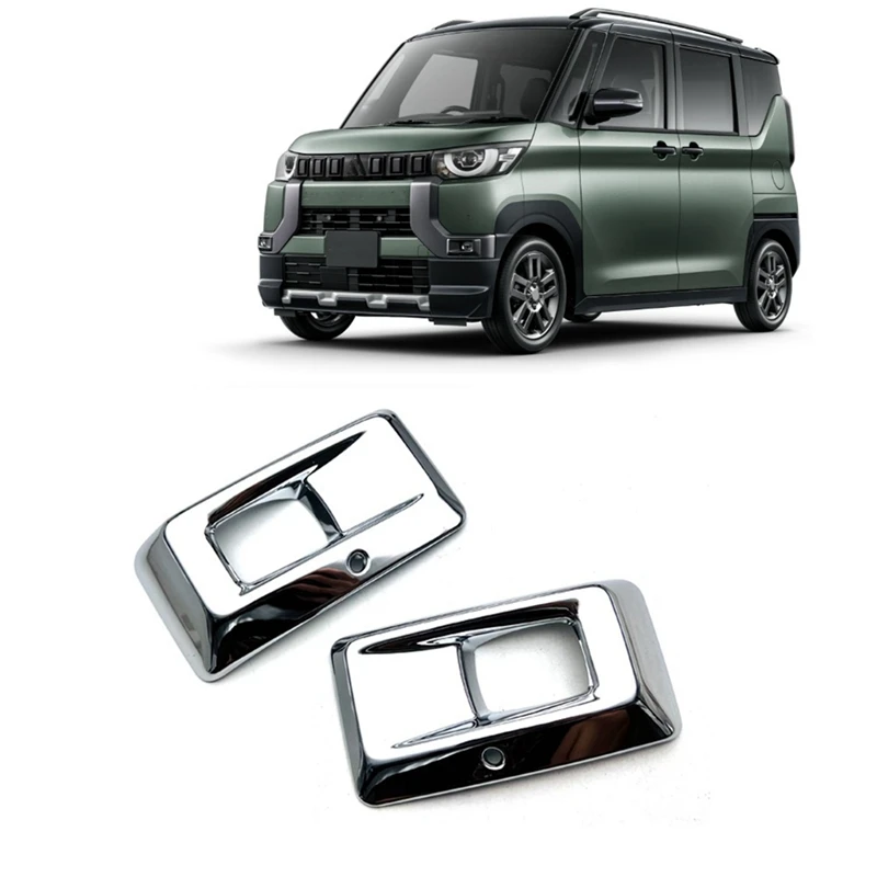 

For Mitsubishi Delica Mini 2023 Front Fog Light Lamp Cover Trim Front Bumper Decorative Frame Accessories