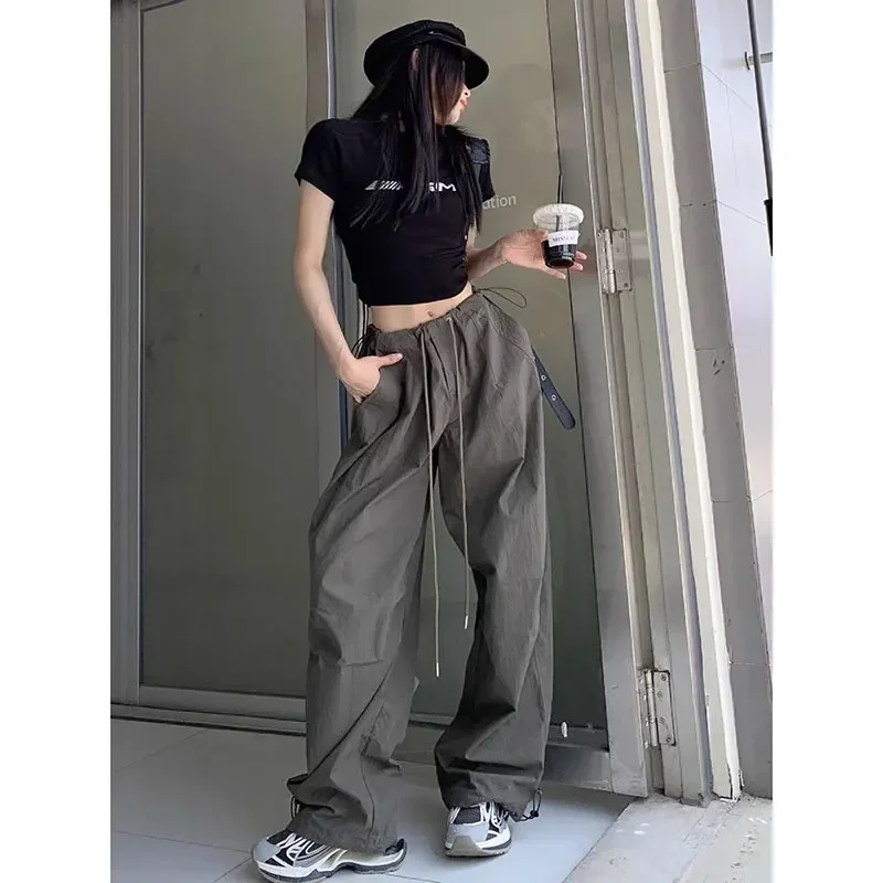 

Summer Vintage Y2k Cargo Pants Women Pockets High Street Fashion Baggy Pants Female Korean Style Casual Wide Leg Pants 2023 New