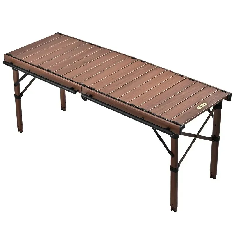 Adjustable Height Korean BBQ Table Modern Design Aluminum Folding Camping Accessory for Outdoor Use