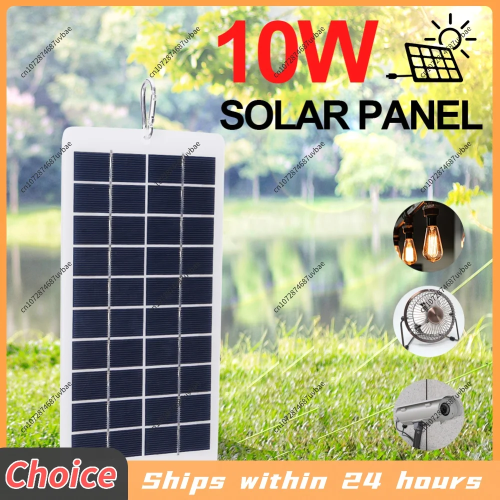 Battery Charger Solar Panel 10W 5V USB Output 900MA Solar Portable Charging Panel Lightweight Scratchproof for Power Bank