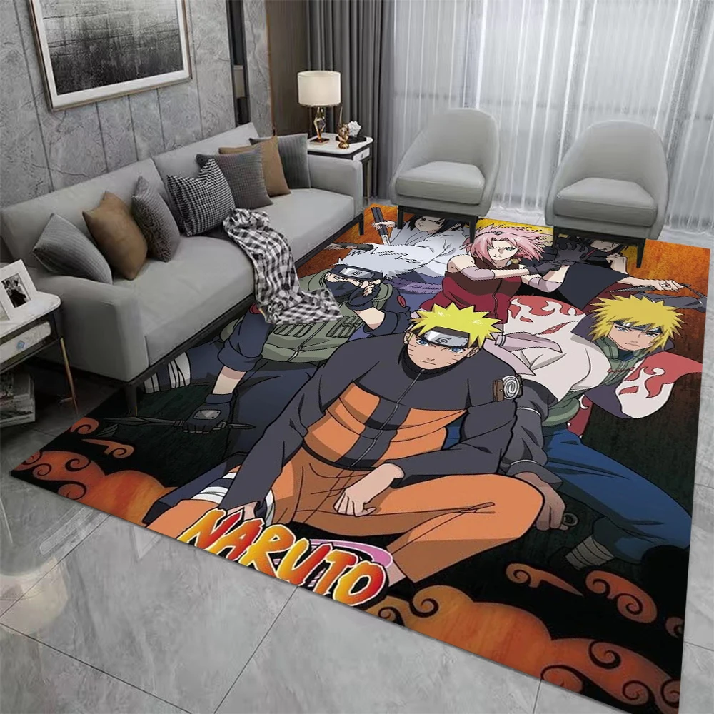 Alfombras MINISO de Anime japonés Naruto, alfombra antideslizante para el hogar, sala de estar, dormitorio, alfombra redonda lavable, decoración