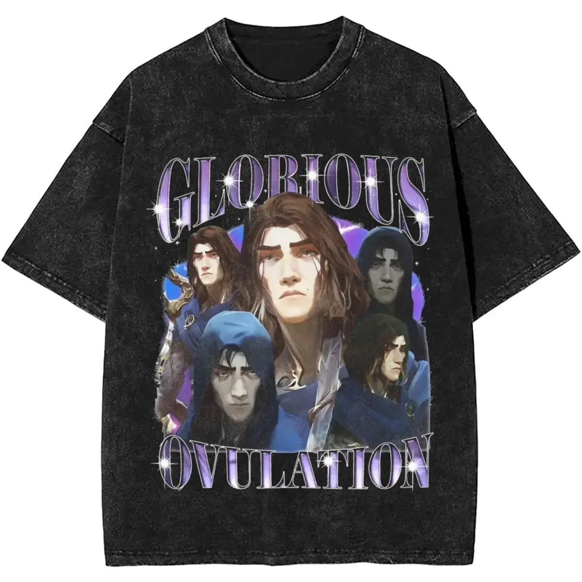 Männer Frauen T Shirt Jayce Caitlyn Viktor Jesus Vi Sevika Arcane Charakter Gewaschen T-Shirt Harajuku Sommer T Klassische Kleidung Top