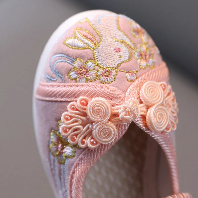 New Girls Flats Shoes Embroidery Cloth Kids Shoes For Girl Baby Girl Loafers Chinese Style Festival Party Princess Shoes CSH1436