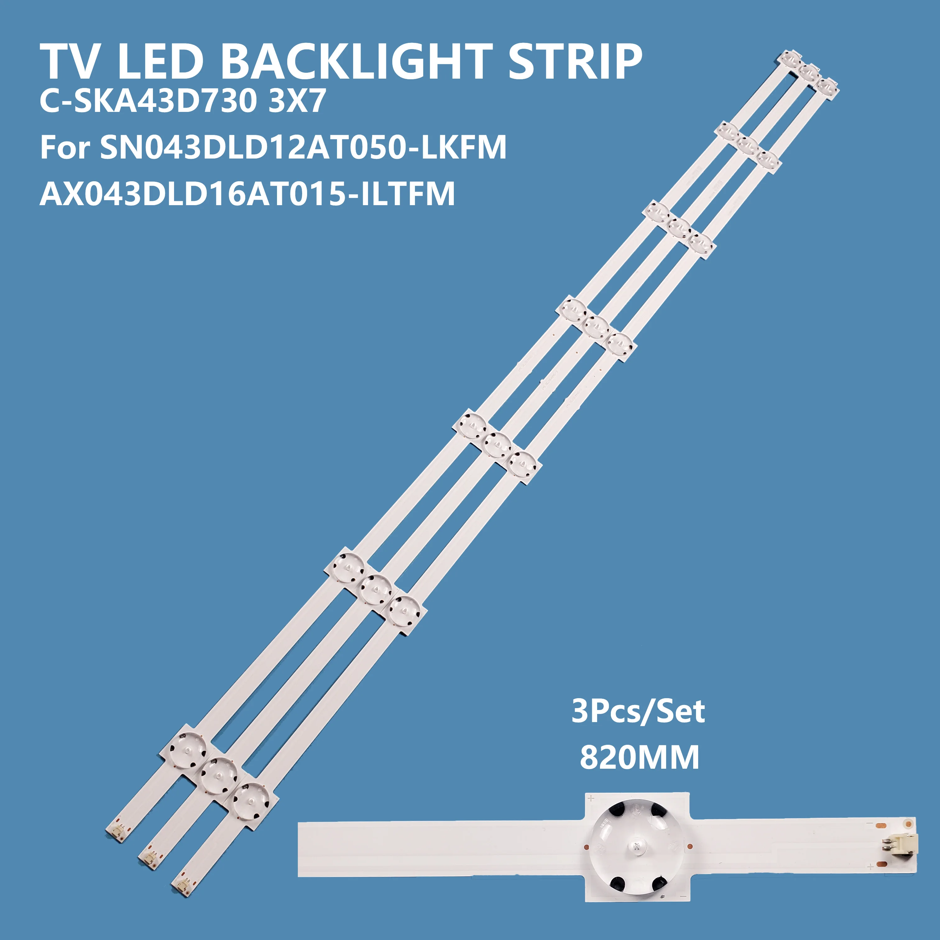 3pcs/set Led TV Backlight Strip use For AXEN E SKA43D730 3*7 Led TV Backlight Strip