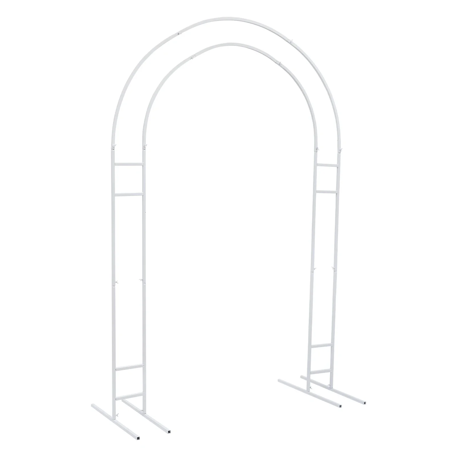 7.2ft Metal Wedding Arch Backdrop Arch Stand Garden Arch With Base(White, Flowers Not Included)