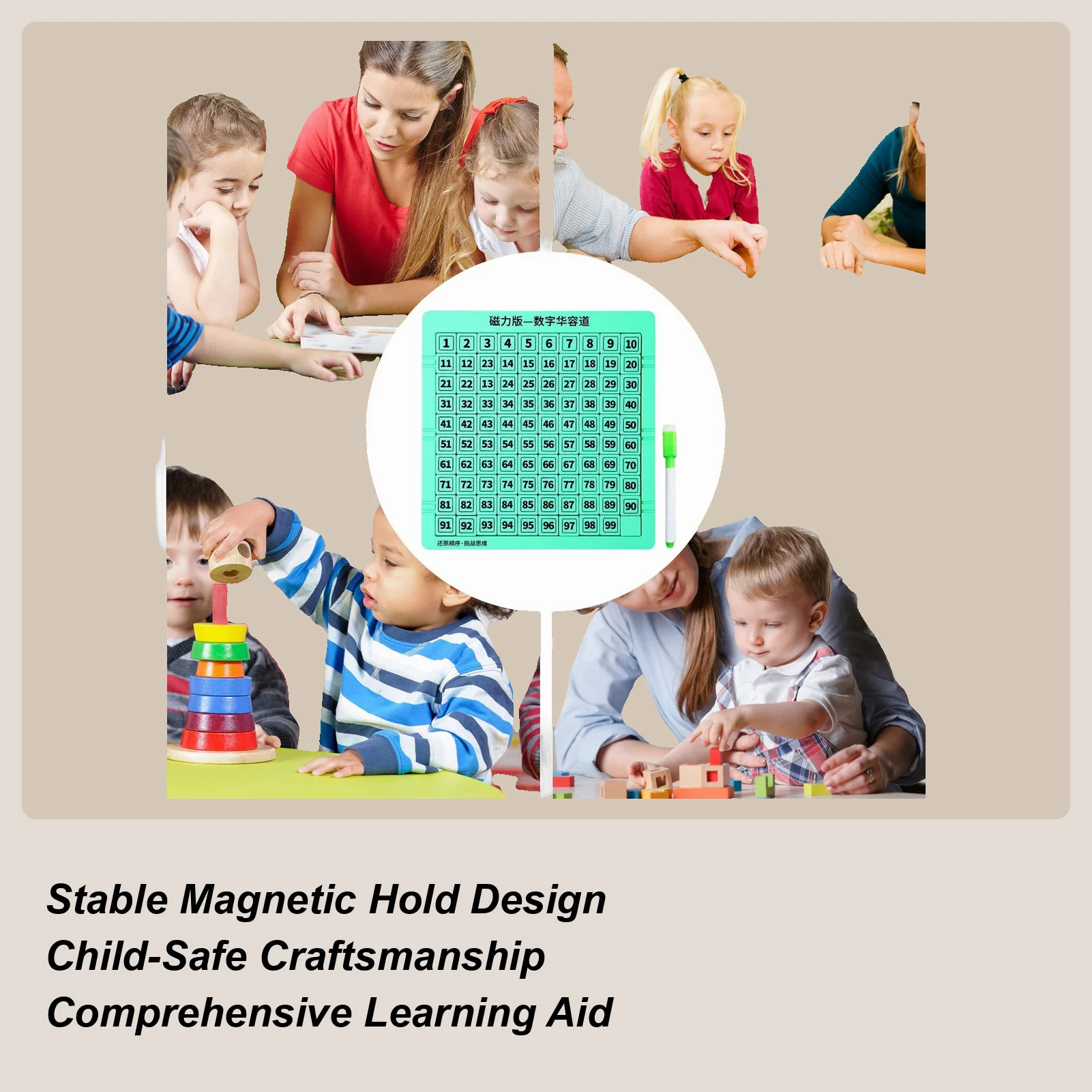 

Slide Puzzles Magnetic Educational 1-99 Number Game Doodle Board With Pen For Boys Girls Teens Easter Travel Christmas Learning