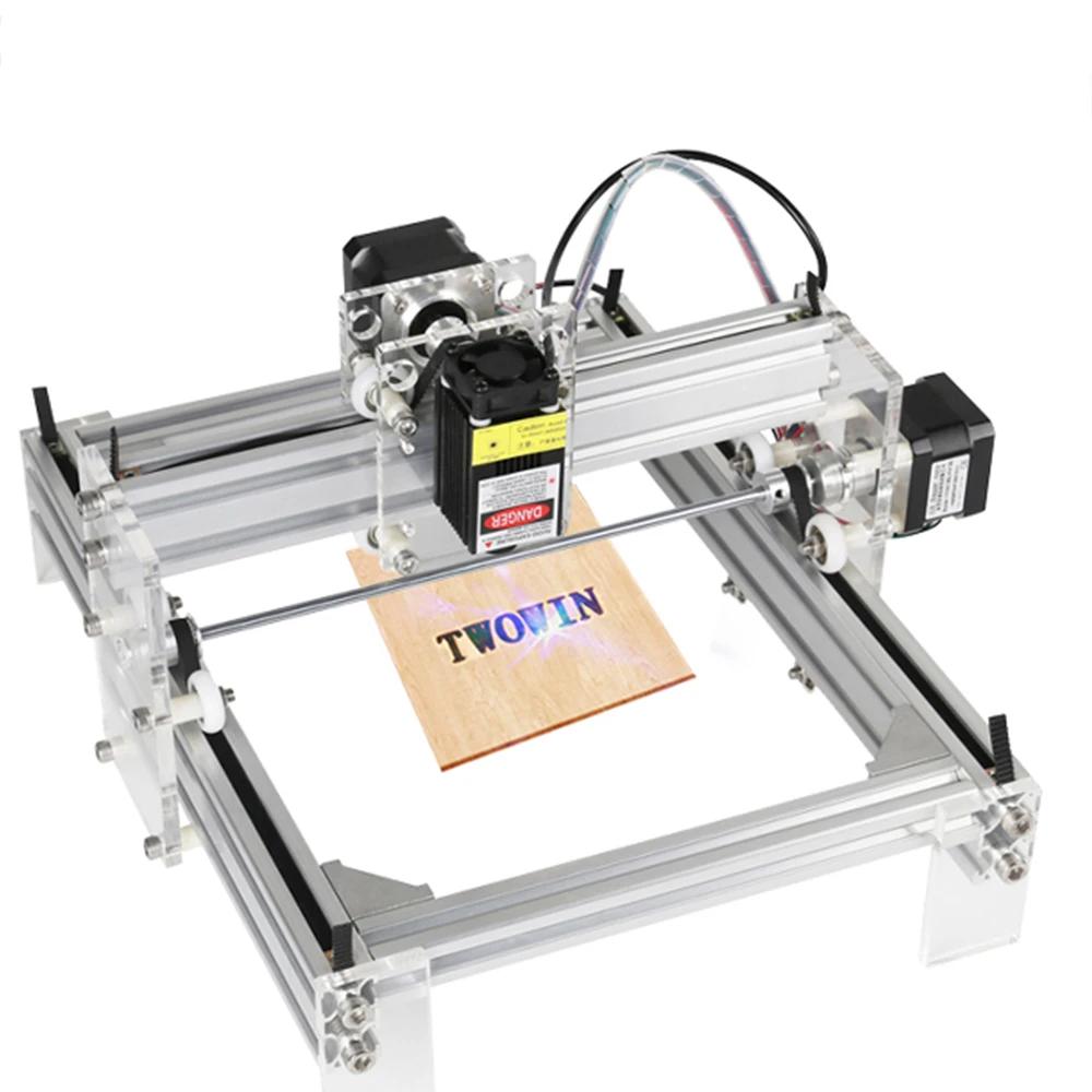 Imagem -02 - Twowin-mini Faça Você Mesmo Desktop Máquina de Gravura a Laser Gravador de Madeira Router Logo Imagem Impressora Cnc Área de Trabalho 20cm x 17cm 20w