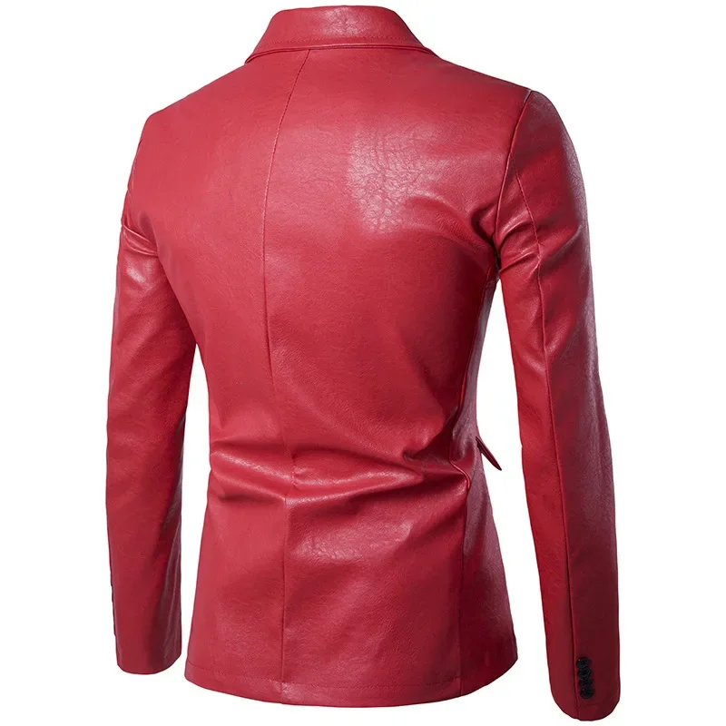 Manteau surdimensionné en similicuir pour hommes, veste en PU blanc, manches longues, haut de gamme, coupe couvertes, monochrome, grande taille, mâle, formel, printemps, média