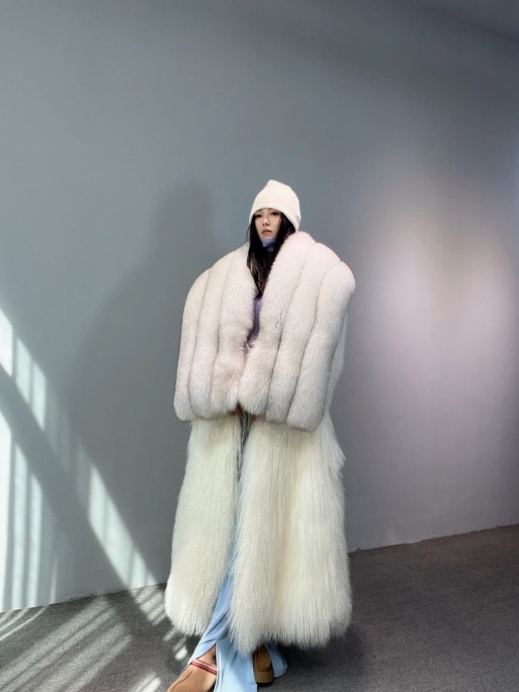 Fangtai 2024 Moda di lusso Naturale Reale Cappotto di Pelliccia di Volpe Donne Cappotto di Pelliccia Giacca Per Le Donne di Inverno Caldo di Lusso Gilet Femminile Più