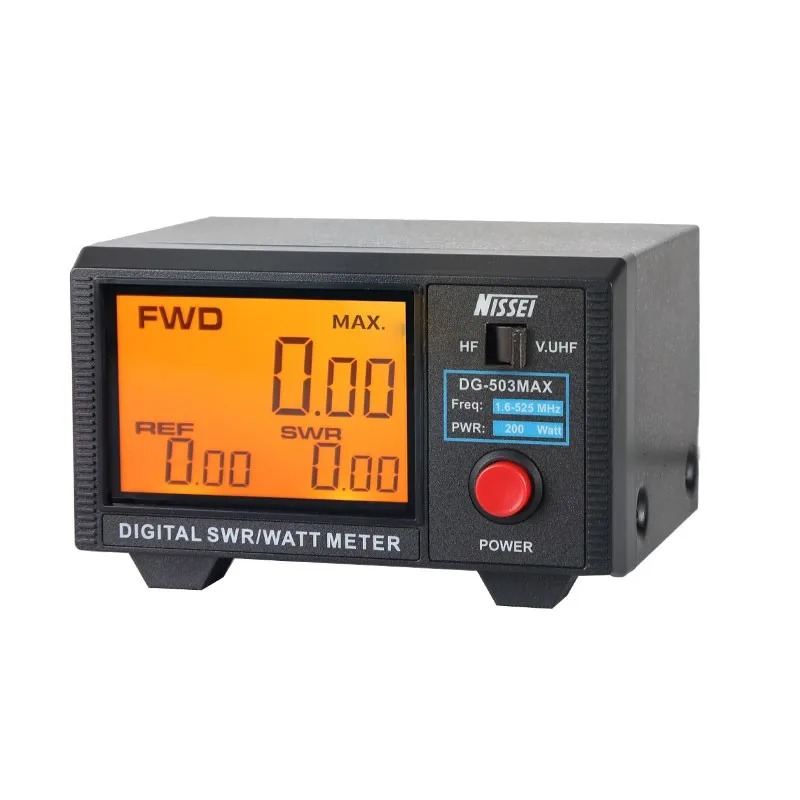 DG-503MAX Digital SWR Meter CW/FM/SSB/AM/DMR SWR Watt Meter HF/VHF/UHF 1.6-525MHz 200W With 3.5-inch LCD