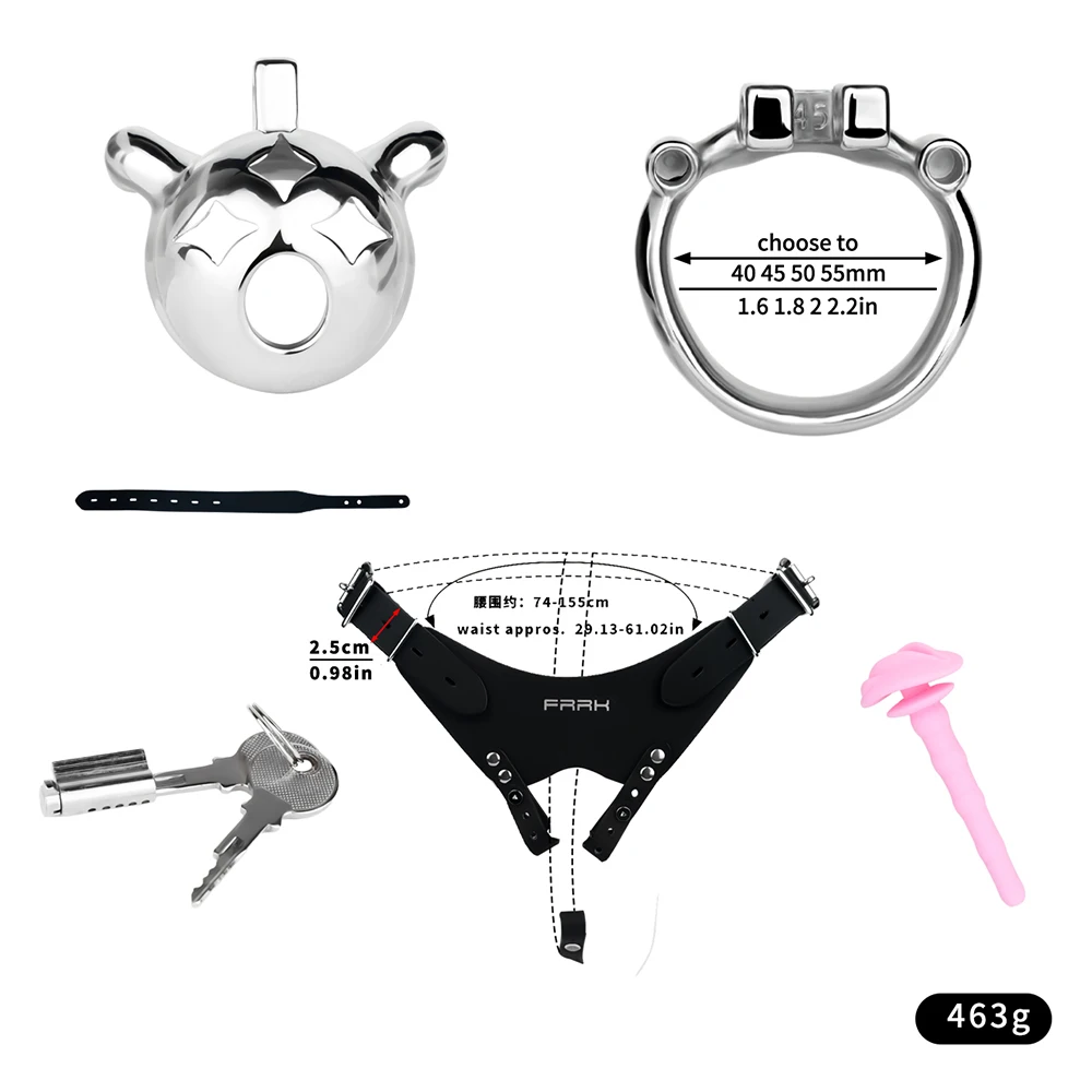 FRKO النيزك الجان سيسي قفص العفة الذكور مع انفصال سيليكون قسطرة الإحليل عبودية حزام SM ألعاب الجنس للرجل Ispozi #3