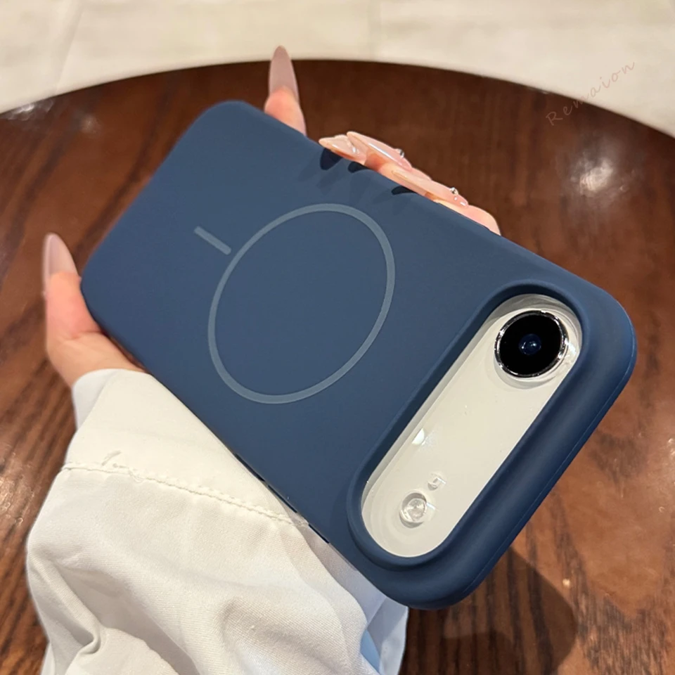 حافظة هاتف مغناطيسية من السيليكون السائل الرسمي لهاتف آيفون 17 Air 16E 16 15 14 Plus 11 12 13 14 16 Pro Max Magsafe غطاء حماية #2