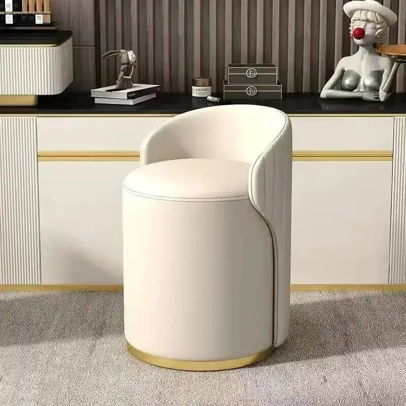 Light Luxury Bedroom Home Comfortable Soft Bag Backrest Dressing Stool Rotatable Creative Living Room Leisure Chair Furniture