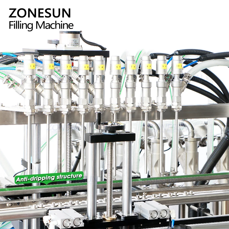 ZS-SV10HS Automatic 10 Diving Nozzles Servo Piston Pump Quantitative Liquid Filling Machine