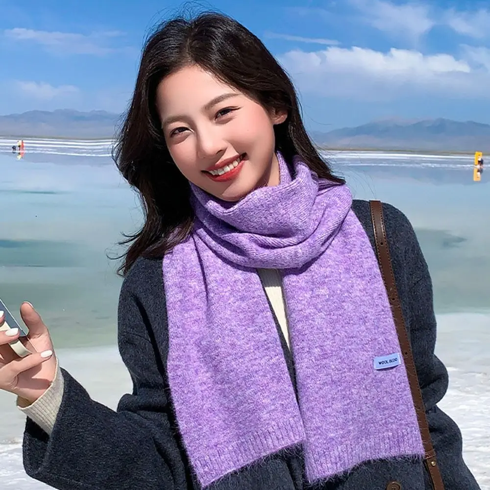 

Новый теплый вязаный шарф-снуд для защиты от ветра и холода, однотонный, осенне-зимний