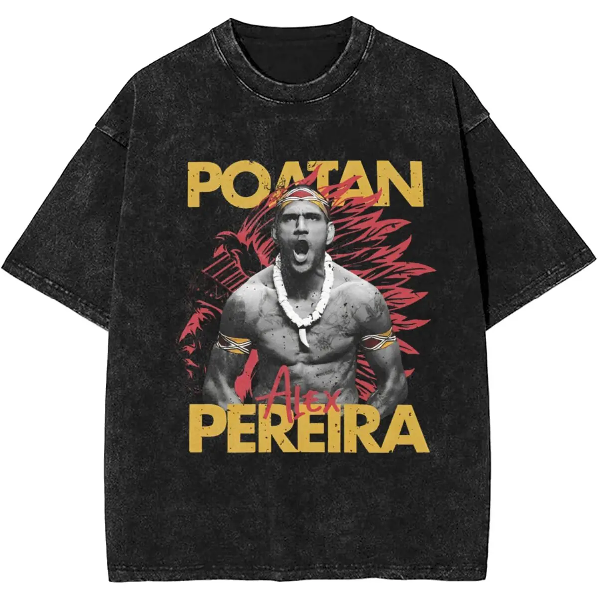 Stylish Alex Pereira Poatan Chama Apparel Shirt Washed Style for Men Women T-Shirt Novelty Top Tees Streetwear